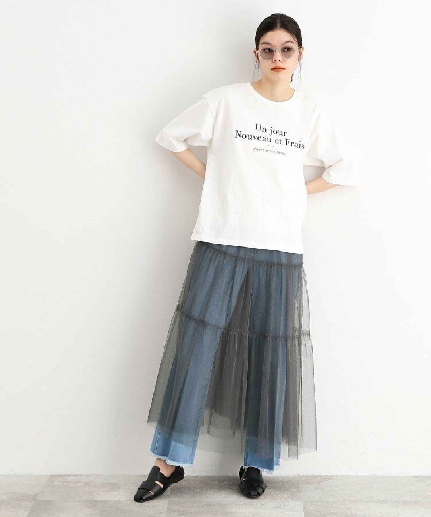 【オーガニックコットン】刺繍ロゴTシャツ/洗濯機OK